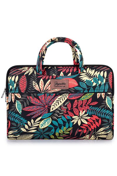zagatto Geantă de laptop pentru femei, 14”, cu imprimeu floral multicolor, buzunar din pluș pentru laptop, curea reglabilă, ZG628