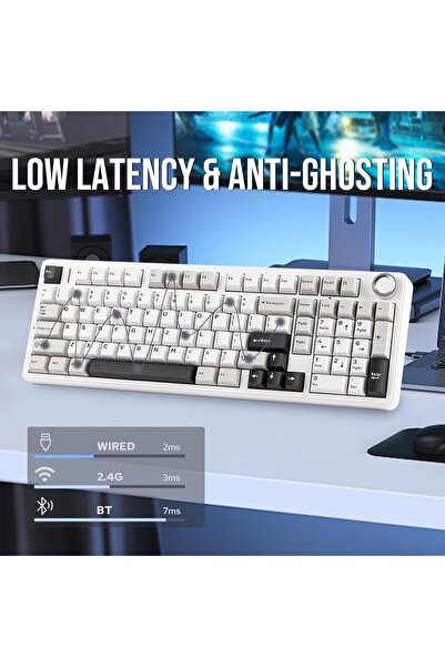 Epomaker X AULA F99 PRO Wireless Hot-Swappable Mechanical Gaming Keyboard (Black&Grey&White)