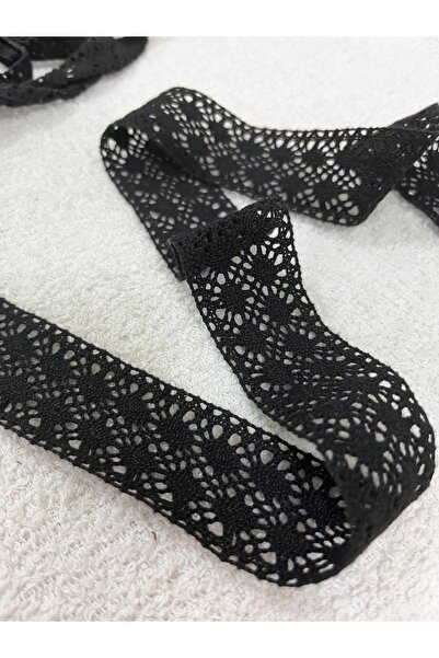 ELİTSEK Pamuk Güpür kopanaki siyah 1 metre