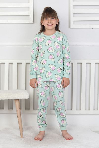 ZUZUNGA Cute Avocado Patterned Girl's Pajama Set