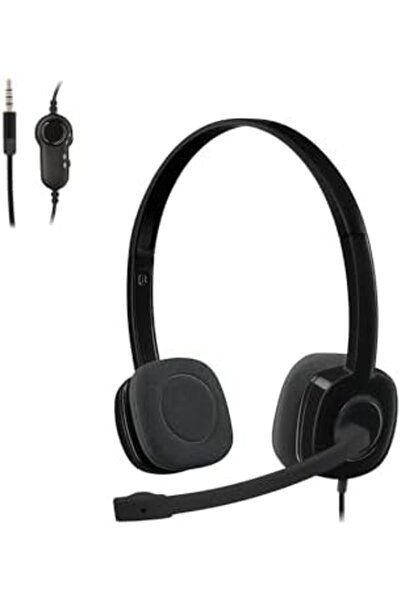 logitech H151 Wired Headset, Stereo Headphones with Rotating Noise Cancelling Microphone, 3.5 mm Aud