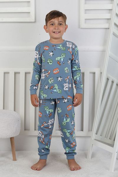 ZUZUNGA Set pijamale pentru băiat cu model joc de computer