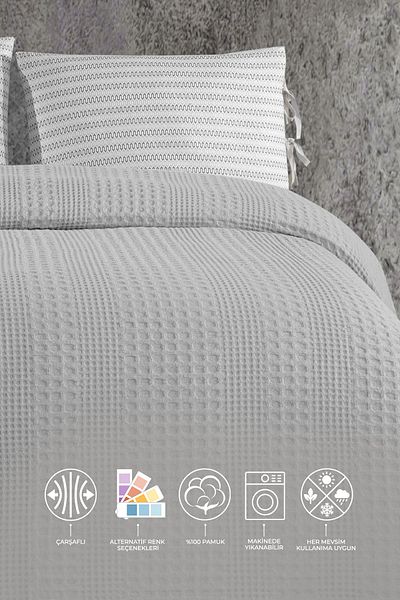 Elart Silvia Pike Set Double (220X240 cm) Grey