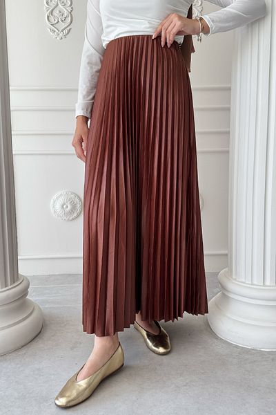 InStyle Pleated Tan Skirt