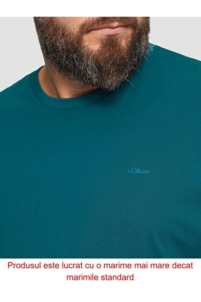 s.Oliver Big Sizes Men's big size T-shirt with scoop neck, Regular fit, cotton