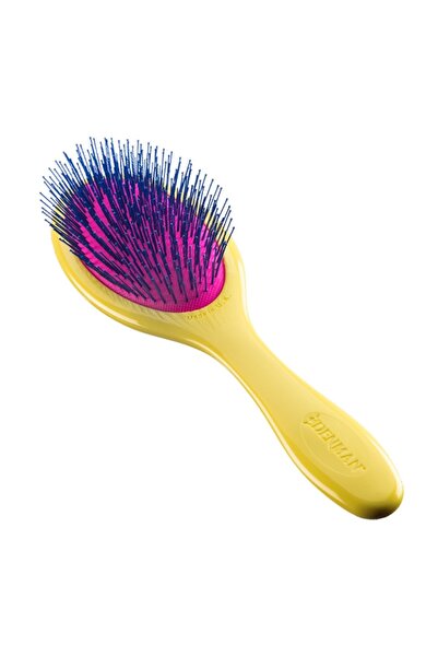 Denman فرشاة الشعر اللطيفة D93 Tangle Tamer - مقبض أصفر - فرشاة فك التشابك لفروة الرأس الحساسة