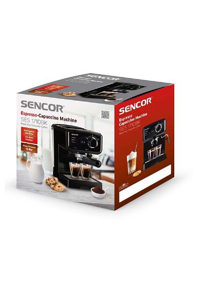 Sencor 15-Bar Pre-Brew Function Semi-Auto Espresso Machine Black
