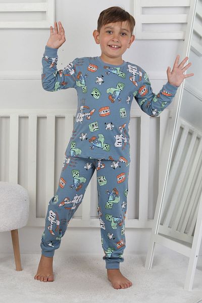 ZUZUNGA Set pijamale pentru băiat cu model joc de computer