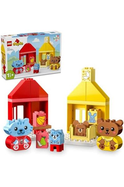 LEGO DUPLO My First Daily Routines: Eating & Bedtime Toddler Learning Toys with 2 Houses and 4 Anima