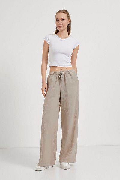 Arma Life Women's Elastic Waist Cotton Mink Baggy Loose Trousers