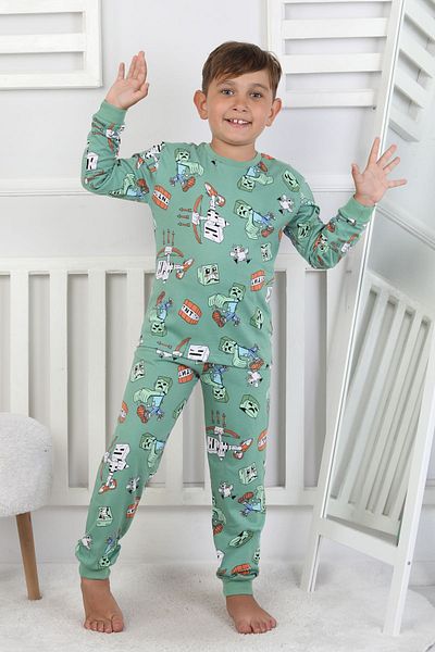 ZUZUNGA Computer Game Patterned Boys' Pajama Set