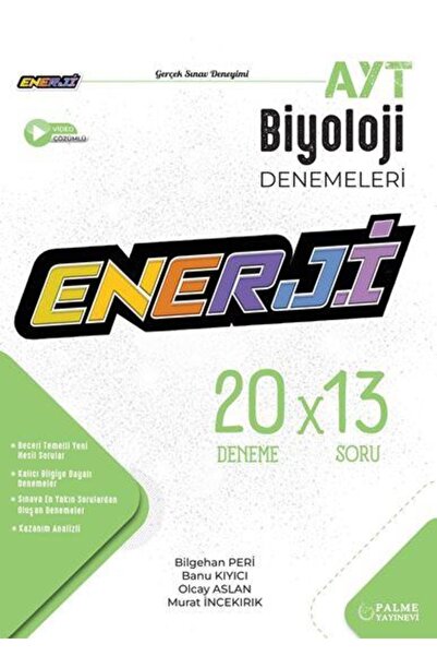 Palme Yayınevi Enerji Ayt 20 Biyoloji Denemeleri