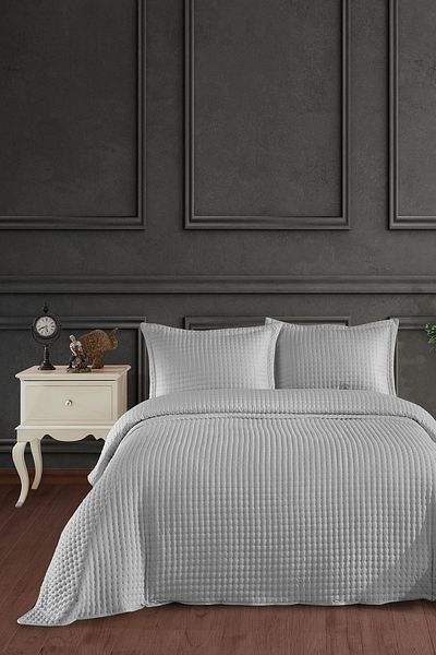 Elart Alinda Double Bedspread Set (240X260 cm) Gray