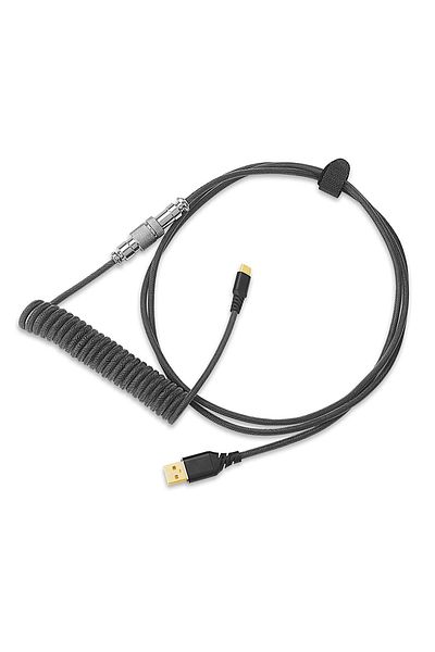REDRAGON Redragon Coiled Aviator USB-C Keyboard Cable, Black