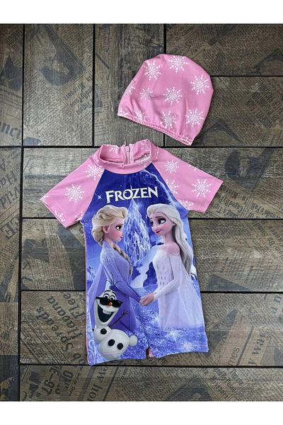 gnygiyim Girls' Jumpsuit Swimsuit Sun Protection Character Patterned-Boneli