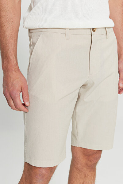ALTINYILDIZ CLASSICS Slim Fit Slim Fit Seersucker Patterned Side Pocket Stretch Shorts
