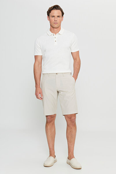 ALTINYILDIZ CLASSICS Slim Fit Slim Fit Seersucker Patterned Side Pocket Stretch Shorts