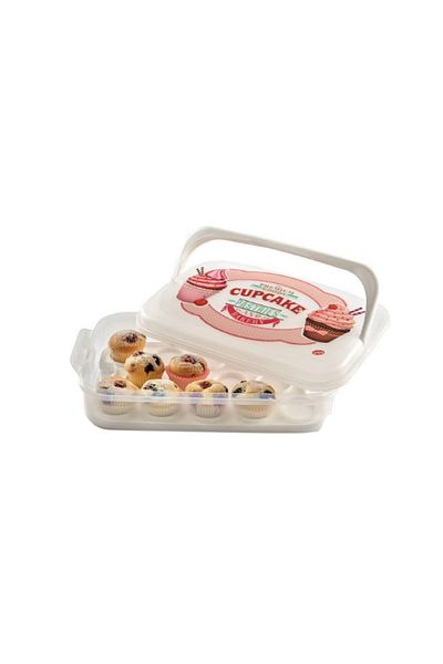 Snips Vintage Dishwasher Safe Rectangular Cupcake Carrier White 7 Liter