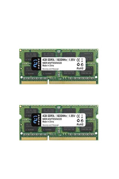 nelbo Set memorie RAM 8 GB (2x4 GB) sodimm ddr3L, 1600 Mhz, Nelbo, dual channel, pentru laptop