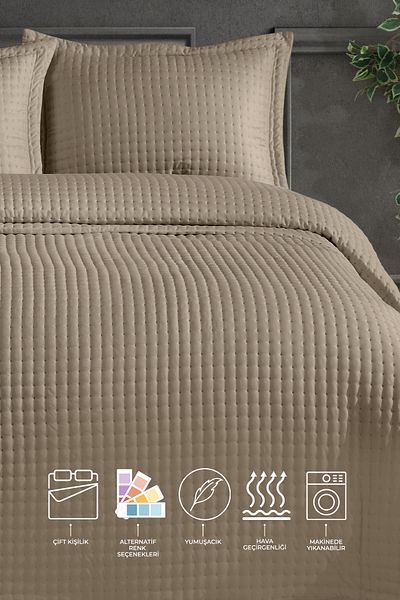 Elart Alinda Double Bedspread Set (240X260 cm) Beige