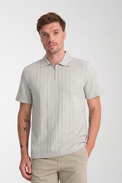 Store 100% Cotton Men's Zipper Detailed T-Shirt - Soft and Basic Daily Use
