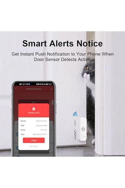 UanTii Smart Vibration Detector Tuya Wifi Vibration Sensor Smart Home Security System Support Smart