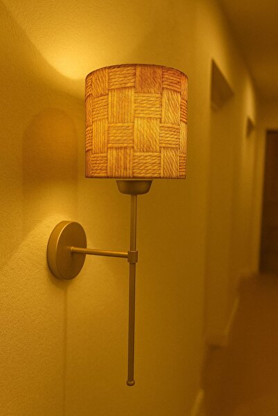 retro home design Eskitme Pilli Aplik Baskı Kumaş Abajur Tak Çalıştır Aplik Salon Yatak Odası