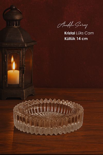 Anadolu Saray Τασάκι από γυαλί πολυτελείας Palace Crystal 14cm |   Γυάλινος δίσκος στάχτης