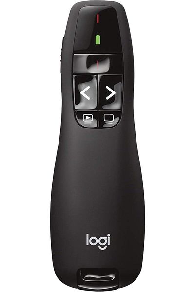 logitech Wireless Presenter R400, Wireless Presentation Remote Clicker with Laser Pointer, Black