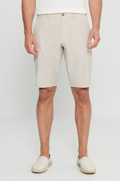 ALTINYILDIZ CLASSICS Slim Fit Slim Fit Seersucker Patterned Side Pocket Stretch Shorts