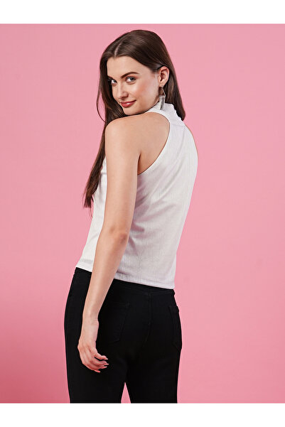 Globus By Styli Textured Ribbed Halter Neck Top