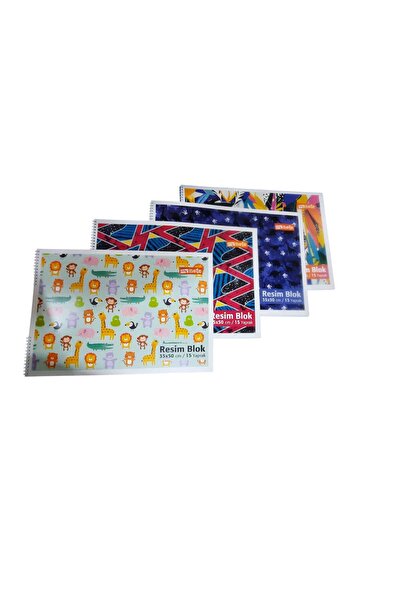 Mynote Copertă din carton spiralat 35x50 15 coli Caiet de desene albastru