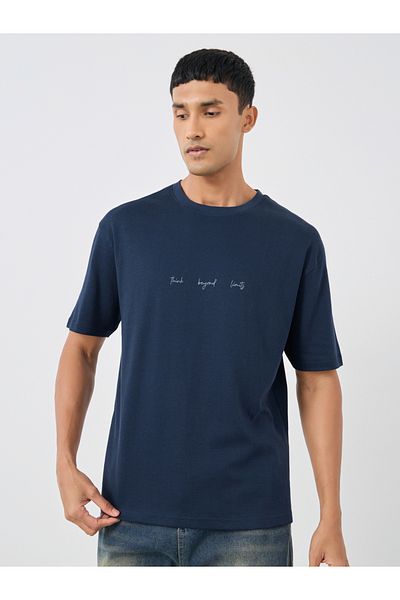Styli Slogan Print Crew Neck Short Sleeve T-Shirt