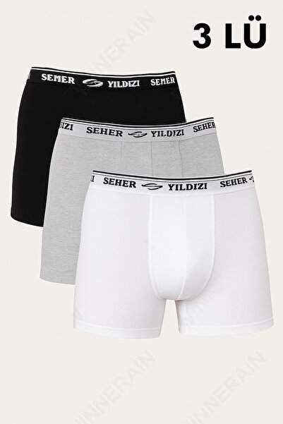 WINNERAIN Ανδρικό Σετ Μπόξερ 3 τεμαχίων - Μαύρο Γκρι Λευκό |   Άνετο, διαπνέο...