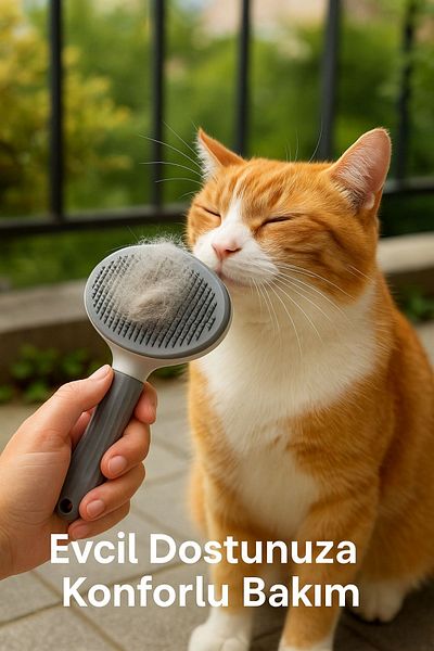 TOYFEST Cat Dog Comb with Automatic Hair Removal – Ergonomic Brush for Comfortable Grooming