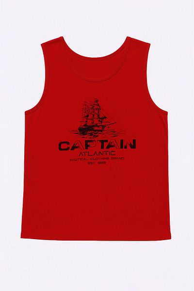 MARKAPIA Ανδρικό μπλουζάκι Captain Printed 100% βαμβακερό αμάνικο