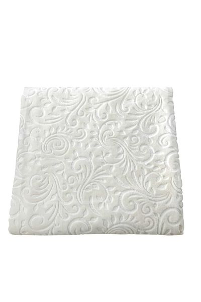 MORRİVAL 6 M2 Relief Embossed Fleece Without Rubber Carpet Cover, 200X300 cm Laser Cut Gray - Cream