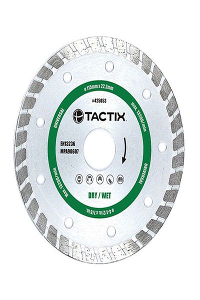 Tactix 13200RPM Break-Resistant Turbo Diamond Blade for Wet and Dry Surface
