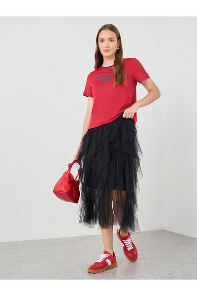 Styli Slogan Print Round Neck T-Shirt