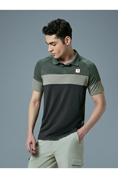 Technosport By Styli Color Block Short Sleeve Slim Fit Polo T-Shirt
