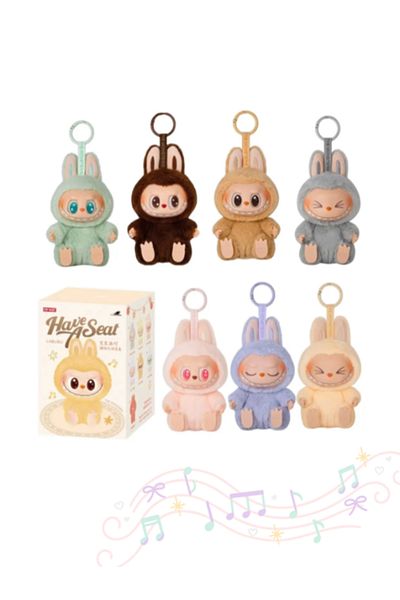 COOYA Labubu Have a Seat Blind Box, exciting Macaron Monsters,6 Kind Ordinary and 1 Hidden,Plush Doll