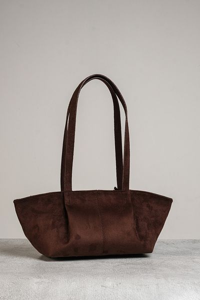 Çantacımstore Women's Suede Double Handle Bag Suede Brown 8226
