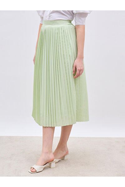 Styli Pleated A-Line Midi Skirt