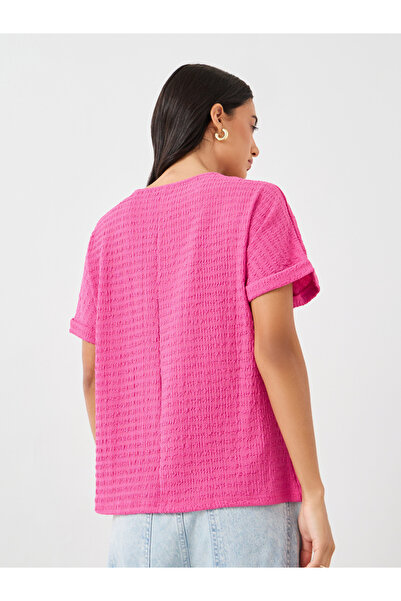 Take Two By Styli Textured Short Sleeve Regular Fit Top