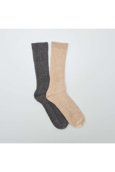 KIABI Pack of 2 pairs of flecked socks GREY