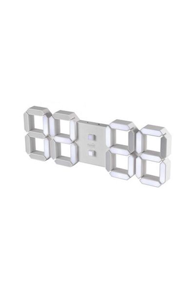 Powertoolsconcept Digital LED 3D Alarm Clock PowerToolsConcept, White, Compact Design