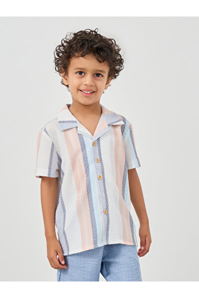 Styli Striped Buttoned Short Sleeve Shirt