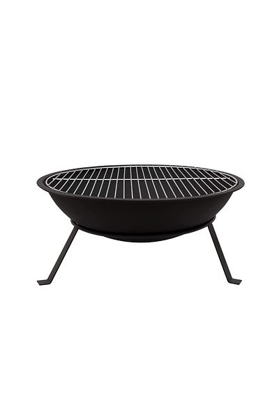 vivo Vatra de foc cu grill, 55 x 26 cm, negru, otel, WFB50