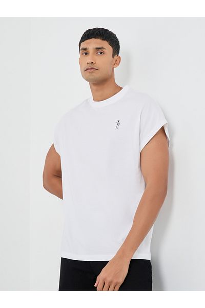 Styli Minimal Print Minimal Cap Sleeve Tank