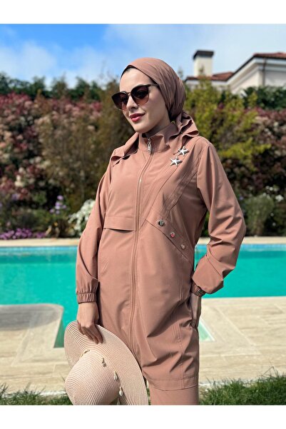 Moodbasic YILDIZ AKSESUARLI FERMUARLI TESETTÜR MAYO